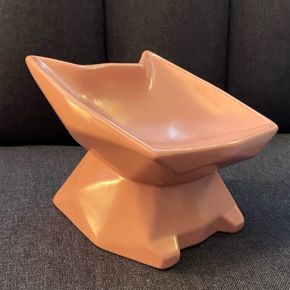 2 ceramic cat head food dishes pet dishes (01)